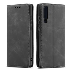 Capa de Couro com Bolso Interno para Samsung Galaxy A50 Preto Capa de Couro com Bolso Interno para Samsung Galaxy A50 Preto